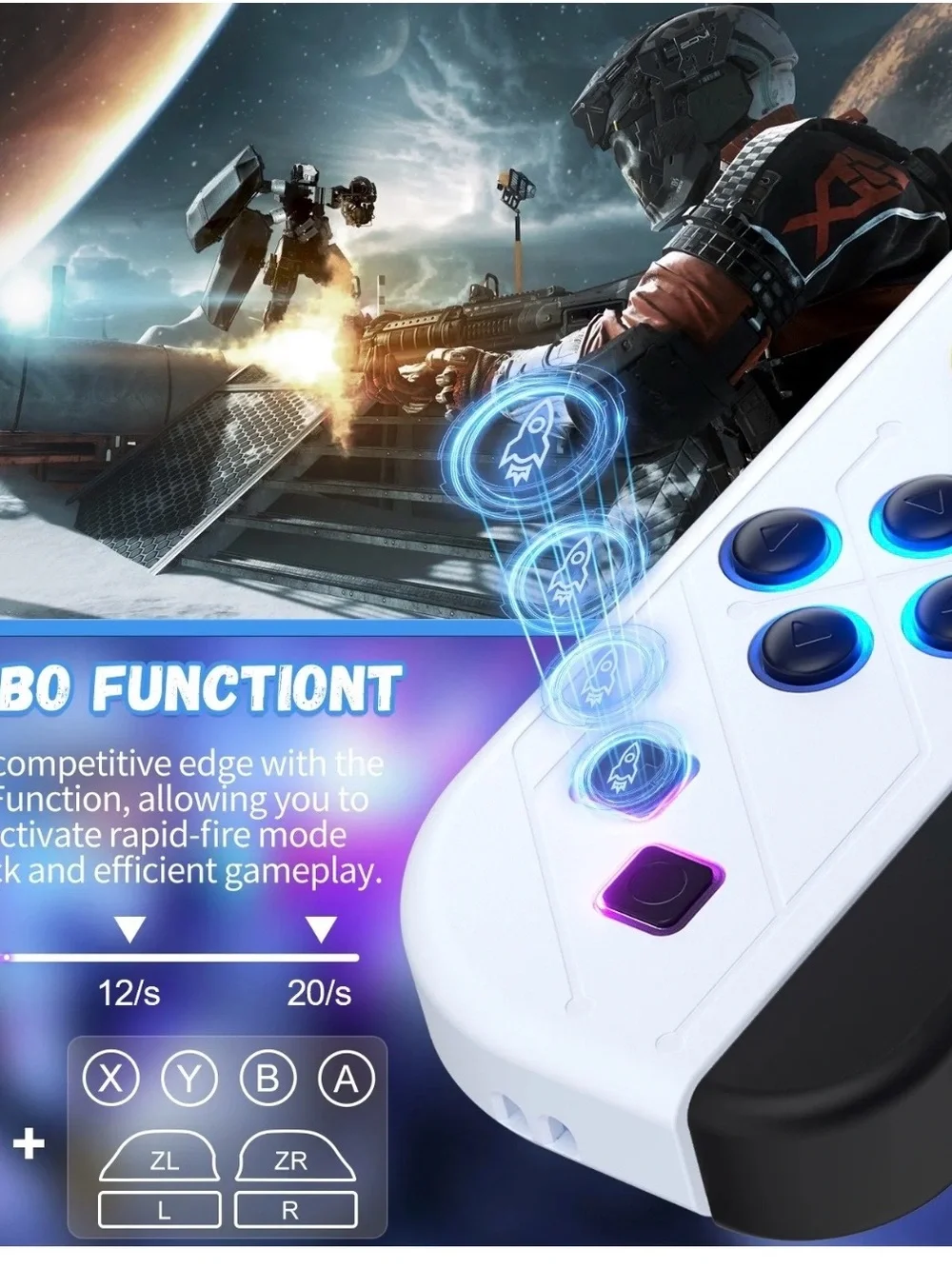 Joypad with LED Light for Nintendo Switch